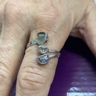 Adjustable Three Stone Ring