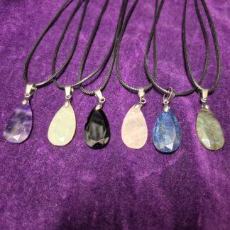 Faceted Tear Drop Pendants